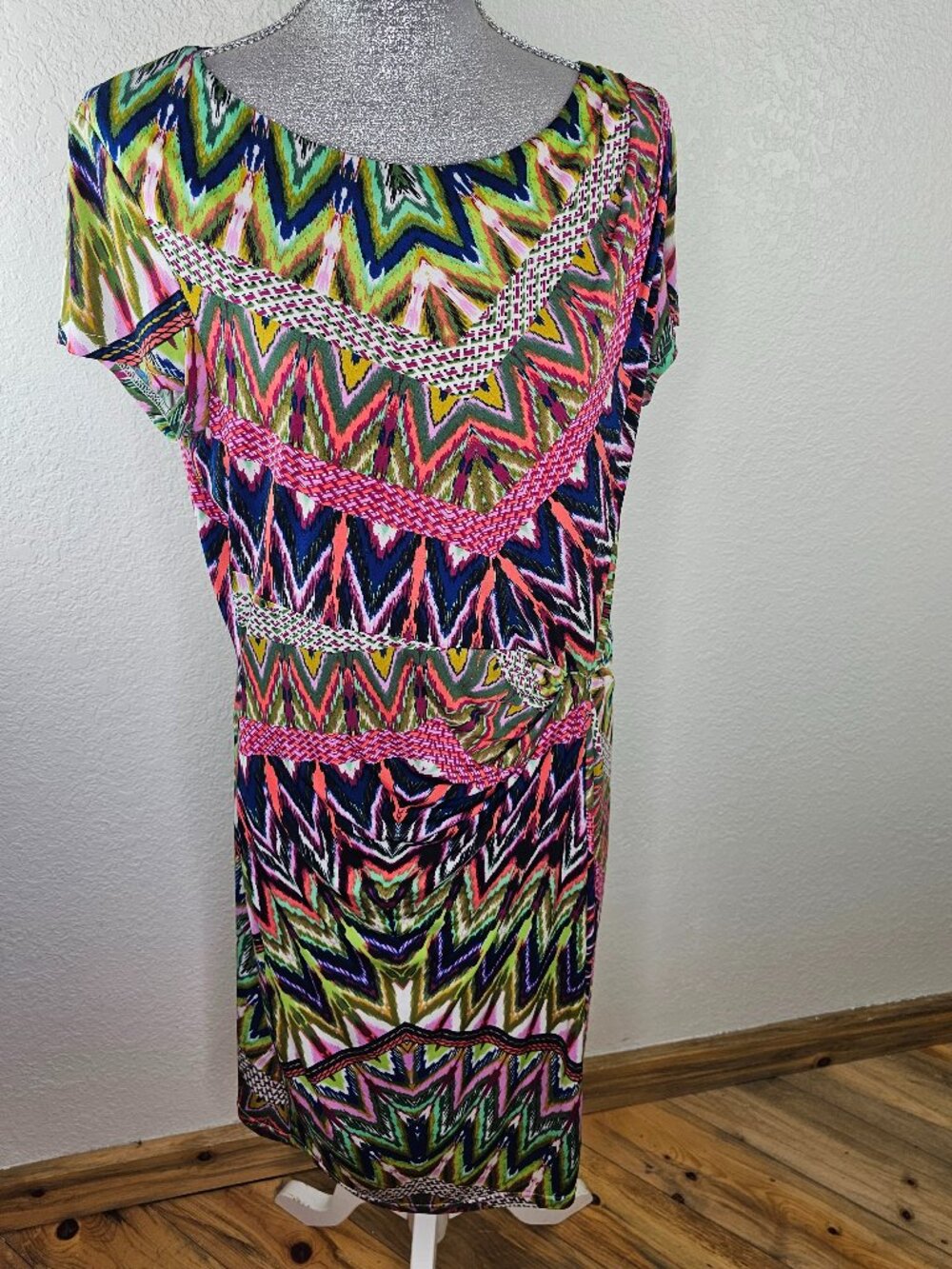 Ellen Tracy Abstract Print Midi Dress Size 14